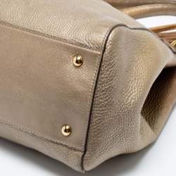 Pre Owned Gucci Metallic Gold Ombre Pebbled Leather Medium Soho Hobo