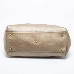 Pre Owned Gucci Metallic Gold Ombre Pebbled Leather Medium Soho Hobo
