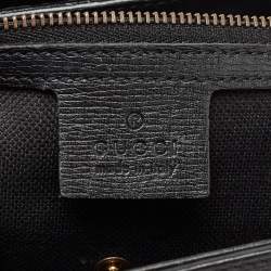 Pre Owned Gucci Black Leather Bright Bit Tote