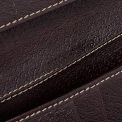 Pre Owned Gucci Beige/Brown GG Canvas and Leather Continental Wallet