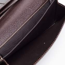 Pre Owned Gucci Beige/Brown GG Canvas and Leather Continental Wallet