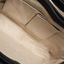 Pre Owned Gucci Black Leather Marrakech Medium Flap Messenger Bag