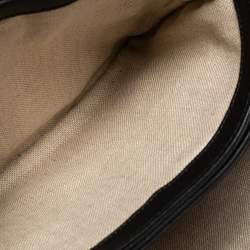 Pre Owned Gucci Black Leather Marrakech Medium Flap Messenger Bag
