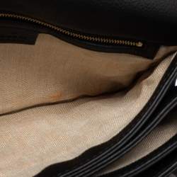 Pre Owned Gucci Black Leather Marrakech Medium Flap Messenger Bag