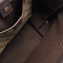 مملوكة مسبقًا Gucci Beige/Brown GG Supreme Canvas And Patent Leather Mirror Sukey Tote