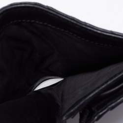 Pre Owned Gucci Black Matelassé Leather GG Marmont Card Case