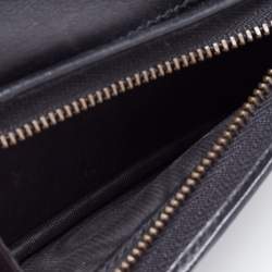 Pre Owned Gucci Black Matelassé Leather GG Marmont Card Case