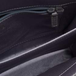 Pre Owned Gucci Grey Satin And Leather Shoulder Bag