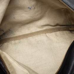 Pre Owned Gucci Black Pebbled Leather Small Logo Web Belt Bag