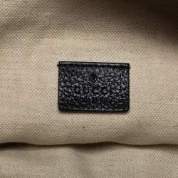 Pre Owned Gucci Black Pebbled Leather Small Logo Web Belt Bag