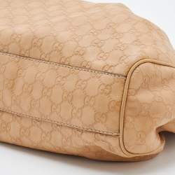 Pre Owned Gucci Beige Guccissima Leather Medium Sukey Tote