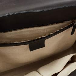 Pre Owned حقيبة كتف غوتشي ايميلي جلد غوتشيسيما أسود بسلسلة كبيرة