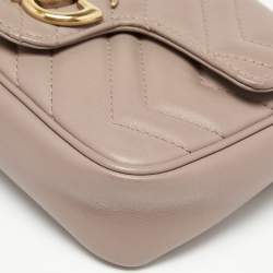 Pre Owned حقيبة كروس غوتشي سوبر ميني جي جي  مارمونت جلد ماتيلاس بيج