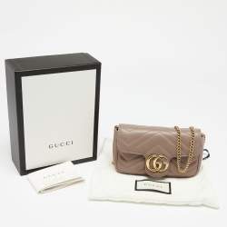 Pre Owned حقيبة كروس غوتشي سوبر ميني جي جي  مارمونت جلد ماتيلاس بيج