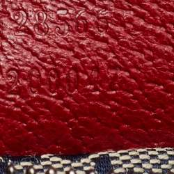 Pre Owned Gucci Beige/Red GG Canvas And Leather Double Pocket Belt Bag