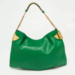 Pre Owned حقيبة كتف غوتشي 1970 جلد خضراء 