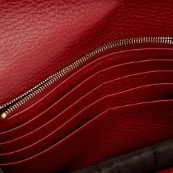 Gucci Red Leather Interlocking G Wallet On Chain