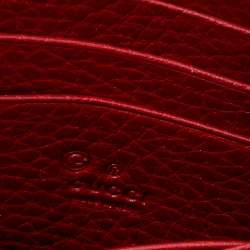 Gucci Red Leather Interlocking G Wallet On Chain