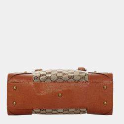 Gucci Brown/Beige GG Canvas Nailhead Handbag