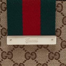مملوكة مسبقًا Gucci Beige/Brown GG Canvas and Leather Web French Wallet