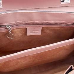 Pre Owned Gucci Pink Leather Lady Lock Bamboo Top Handle Bag