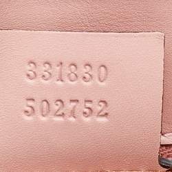 Pre Owned Gucci Pink Leather Lady Lock Bamboo Top Handle Bag