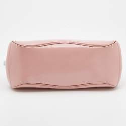Pre Owned Gucci Pink Leather Lady Lock Bamboo Top Handle Bag