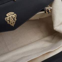 Gucci Black Leather And Suede Lady Stirrup Top Handle Bag