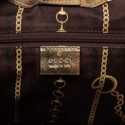 مملوكة مسبقًا Gucci Gold Laminated Leather Vanity Tote