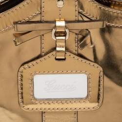 مملوكة مسبقًا Gucci Gold Laminated Leather Vanity Tote