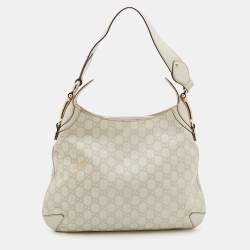 Gucci - White Calf Leather Guccissima Horsebit Creole Hobo Bag. - We sell  Rolex's & Louis Vuitton Bags