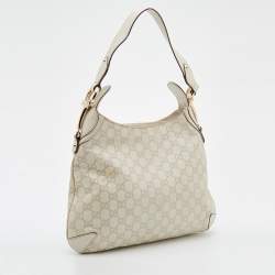 Pre Owned Gucci Off-White Guccissima Leather Creole Hobo
