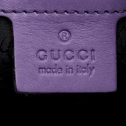 Pre Owned Gucci Purple Leather Jackie Fringes Bamboo Shoulder Bag