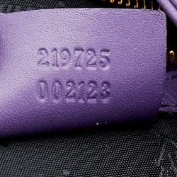 Pre Owned Gucci Purple Leather Jackie Fringes Bamboo Shoulder Bag