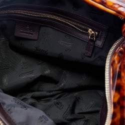 Pre Owned حقيبة هوبو غوتشي هيستيريا فينيل لامع بني لون صدفة السلحفاة