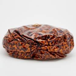 Pre Owned حقيبة هوبو غوتشي هيستيريا فينيل لامع بني لون صدفة السلحفاة