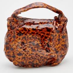 Pre Owned حقيبة هوبو غوتشي هيستيريا فينيل لامع بني لون صدفة السلحفاة