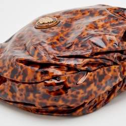 Pre Owned حقيبة هوبو غوتشي هيستيريا فينيل لامع بني لون صدفة السلحفاة