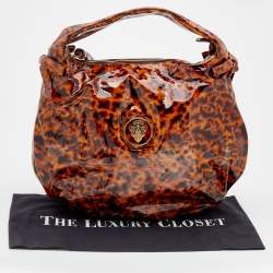Pre Owned حقيبة هوبو غوتشي هيستيريا فينيل لامع بني لون صدفة السلحفاة