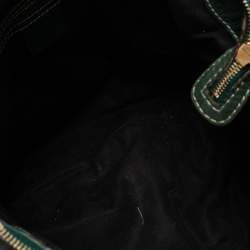 Gucci Green Leather Medium Crest Boule Hobo