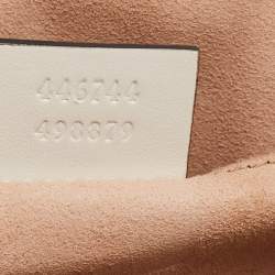Pre Owned Gucci Off White Matelassé Leather Mini GG Marmont Shoulder Bag