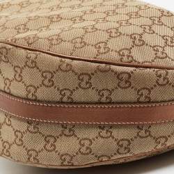 مملوكة مسبقًا Gucci Beige/Metallic Bronze GG Canvas And Leather GG Twins Hobo