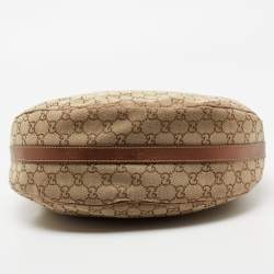 مملوكة مسبقًا Gucci Beige/Metallic Bronze GG Canvas And Leather GG Twins Hobo
