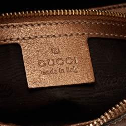 مملوكة مسبقًا Gucci Beige/Metallic Bronze GG Canvas And Leather GG Twins Hobo