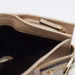 مملوكة مسبقًا Gucci Beige/Brown GG Canvas And Leather Abbey D-Ring Compact Wallet