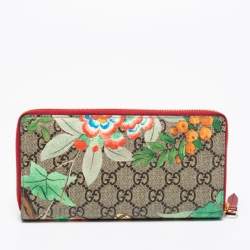 Pre Owned محفظة كونتيننتال غوتشي كانفاس جي جي سوبريم تيان متعدد الألوان سحاب ملتف