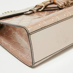 Pre Owned Gucci Metallic Pink Guccissima Glossy Leather Medium Emily Shoulder Bag
