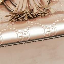 Pre Owned Gucci Metallic Pink Guccissima Glossy Leather Medium Emily Shoulder Bag