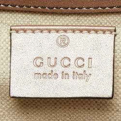 Pre Owned Gucci Metallic Pink Guccissima Glossy Leather Medium Emily Shoulder Bag