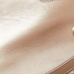 Pre Owned Gucci Metallic Pink Guccissima Glossy Leather Medium Emily Shoulder Bag